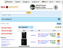 Tablet Screenshot of fettemuenzen.com
